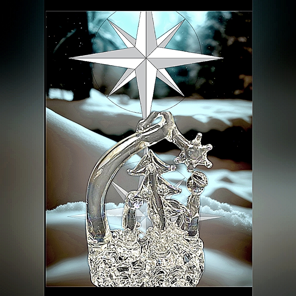 Spun Glass Nativity Ornament